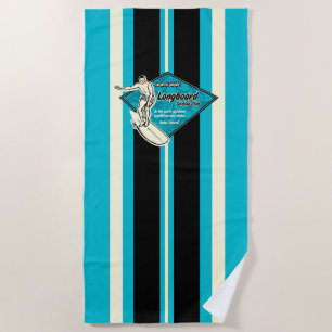Serviette De Plage Waimea Surfboard Hawaiian Surfer - Turq