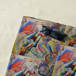 Serviette De Plage Wassily Kandinsky Rouge tache classique Art Abstra