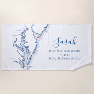 Serviette De Plage Week-end de Bachelorette personnalisé à Cape May N