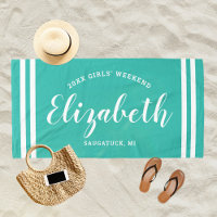 Week-end de filles turquoise Monogramme Nom