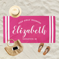 Week-end entre filles rose magenta avec monogramme