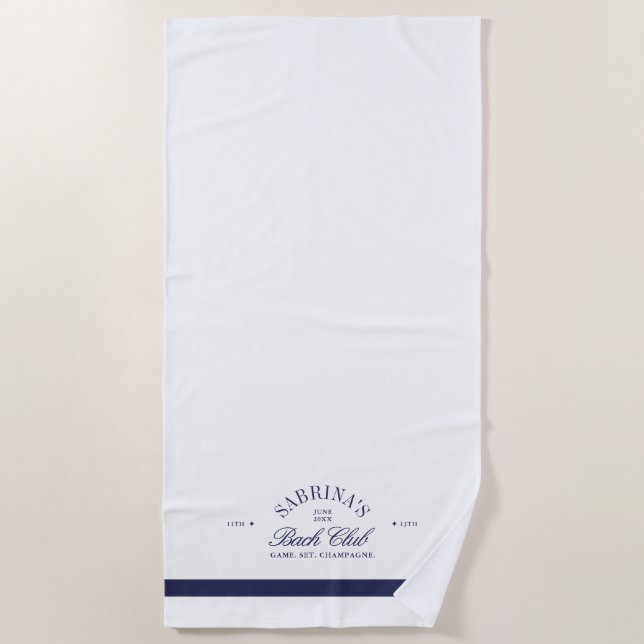 Serviette De Plage White Elegant Vintage Bachelorette Week-end (Devant)