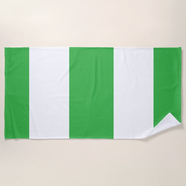 Serviette De Plage Wide Stripes Lime Green  (Devant)