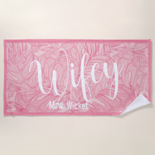 Serviette de plage Wifey Hawaiian