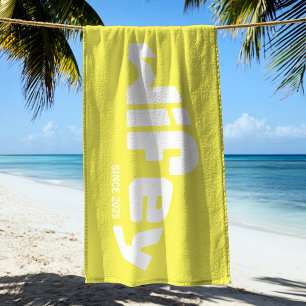 Serviette De Plage Wifey Hubby Mariée mariée récemment mariée Jaune