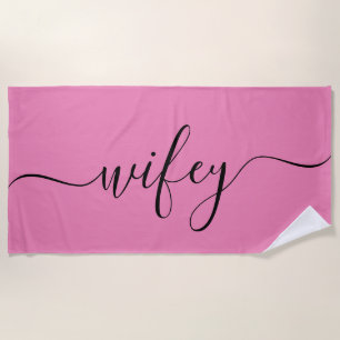 Serviette de plage - Wifey rose