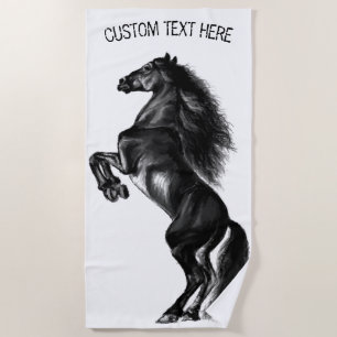 Serviette de plage Wild Horse dressée avec texte p