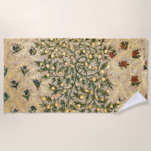 Serviette De Plage William Morris Floral Fruit Jardin Fleur Classique