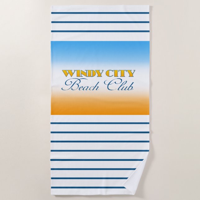 Serviette de plage Windy City Beach Club (Devant)
