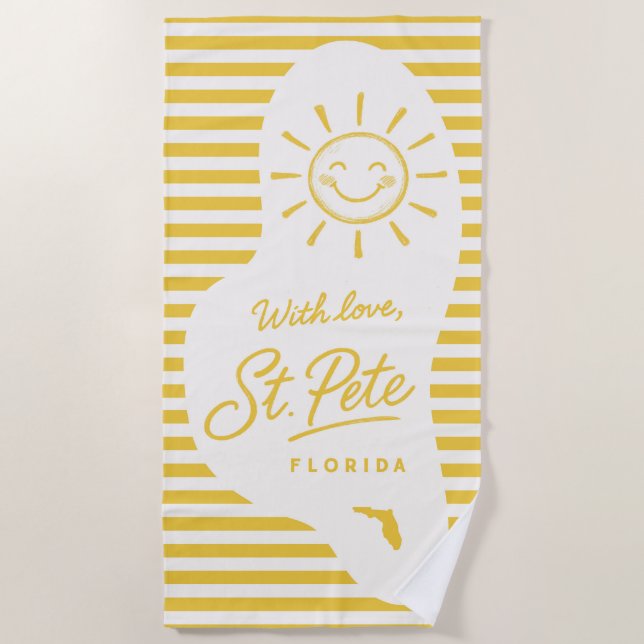 Serviette De Plage With Love Naples St Pete Towel (Devant)