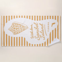 Serviette de plage With Love Sanibel Island Junoni