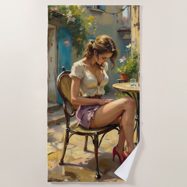 Serviette De Plage Wrap Yourself in Luxury & Comfort Towel (Devant)