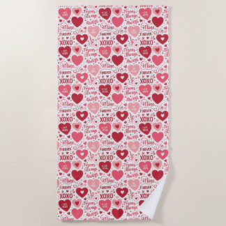 Serviette De Plage XOXO & Always Be Mine Pink & Red