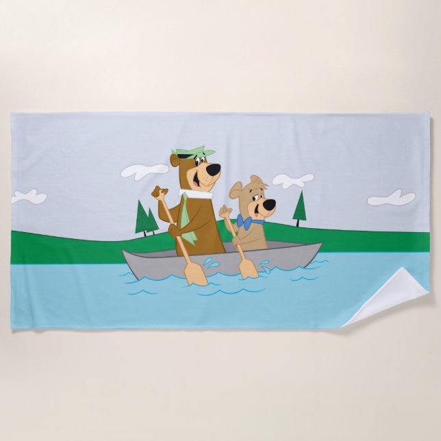 Serviette De Plage Yogi Bear et Boo Boo Fun Canoe Adventure (Devant)