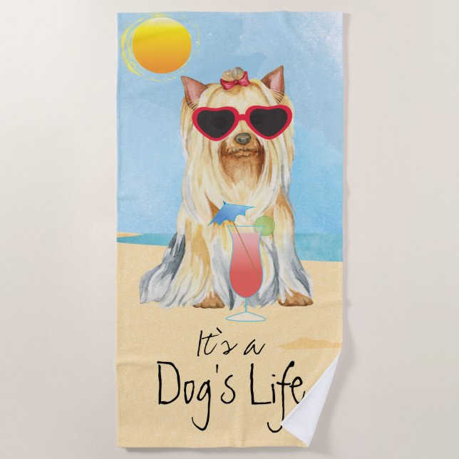 Serviette De Plage Yorkie (Devant)