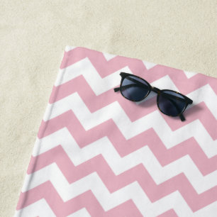 Serviette De Plage Zigzag rose, Chevron rose, Motif géométrique
