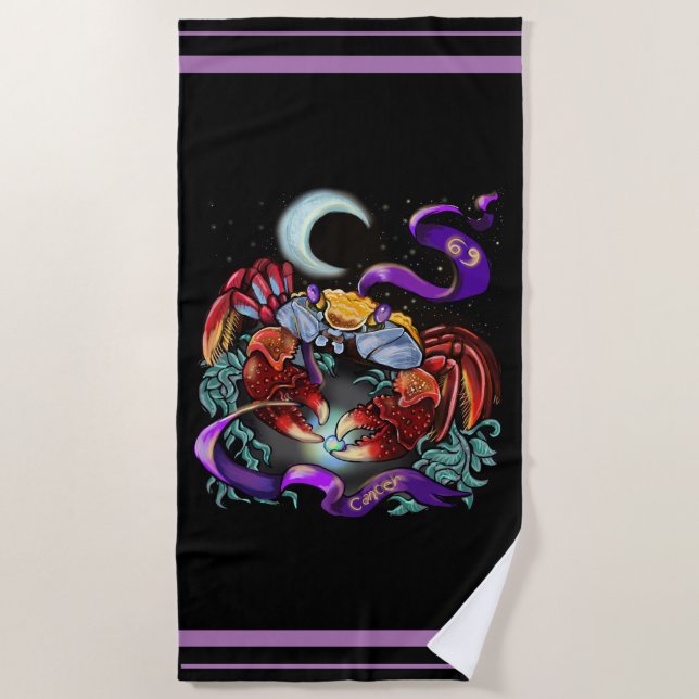 Serviette De Plage Zodiaque de Cancer (Devant)