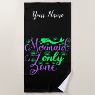 Serviette De Plage Zone de sirène seulement dans Neon Green et Purple