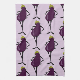 SERVIETTE DE PLAT DE CUISINE DE MOTIF D'AUBERGINE