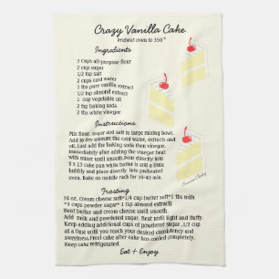 Serviette de plat de recette de gâteau de vanille