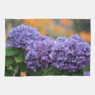 Serviette de plat impressionniste d'hortensia