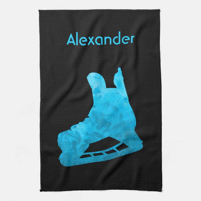 Serviette de raie de hockey sur glace turquoise (Vertical)