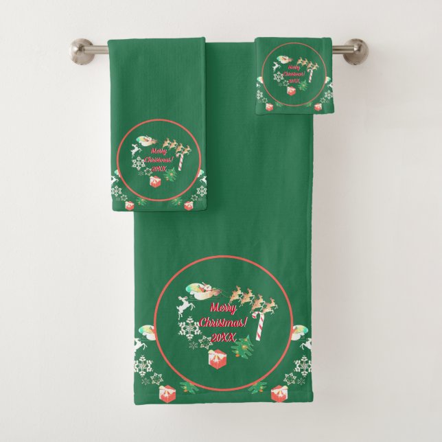 Serviette de rennes Père Noël de Noël (En situation)