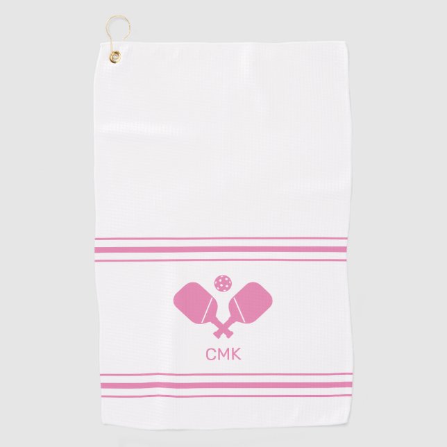 Serviette de sueur Monogramme rose rose blanc (Devant)