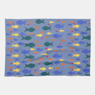 Serviette de thé aux poissons