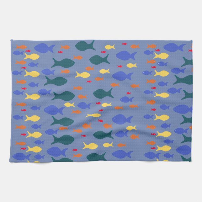 Serviette de thé aux poissons (Horizontal)