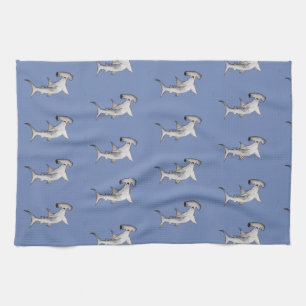 Serviette de thé bleu requin