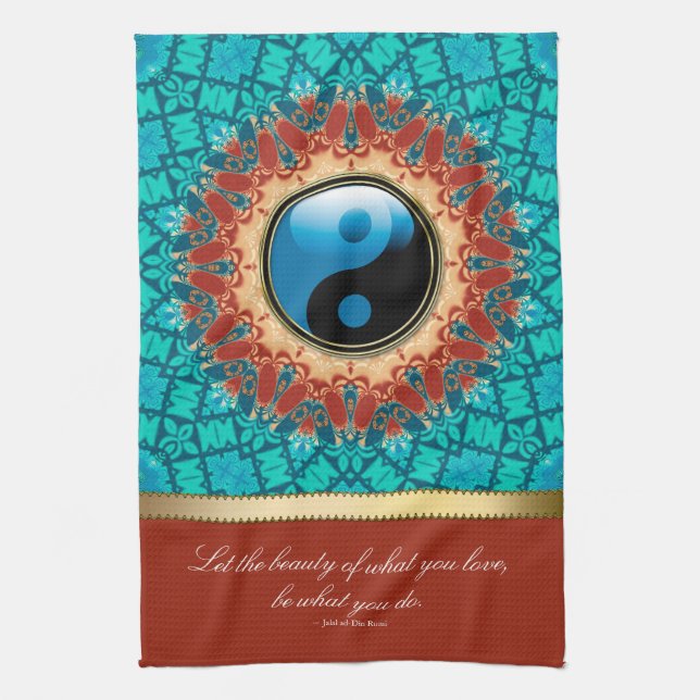 Serviette de thé bleue de citation d'art d'âge de (Vertical)