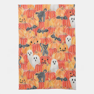 Serviette de thé Citrouille Éffrayant