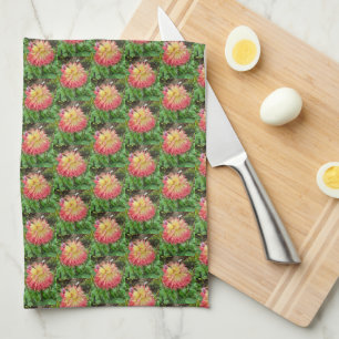 Serviette de thé Dahlia rose et jaune
