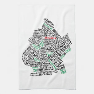 Serviette de thé de carte de Brooklyn New York