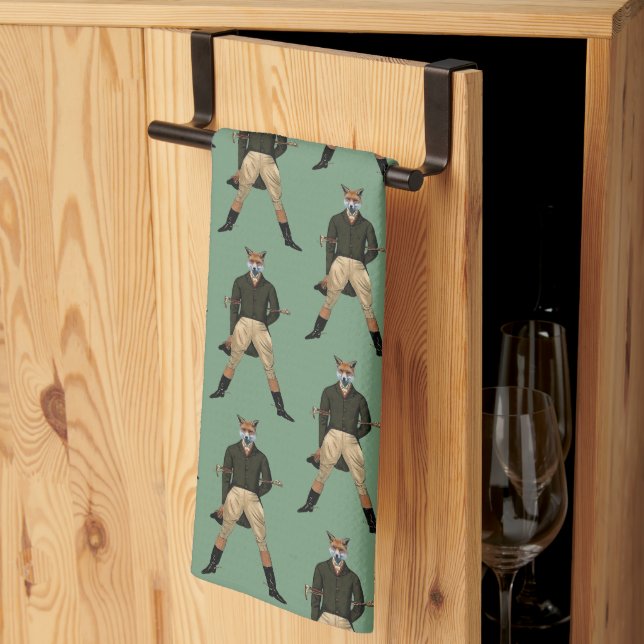 Serviette de thé de chasse au renard vintage (Pliage en tiers)