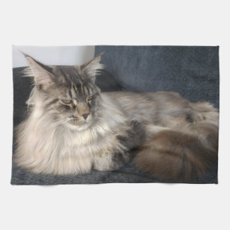 Serviette de thé de chat de ragondin du Maine