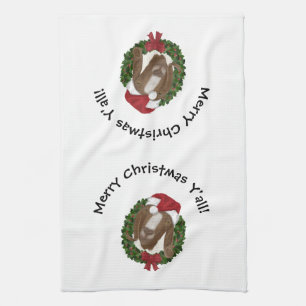 Serviette de thé de chèvre de Noël