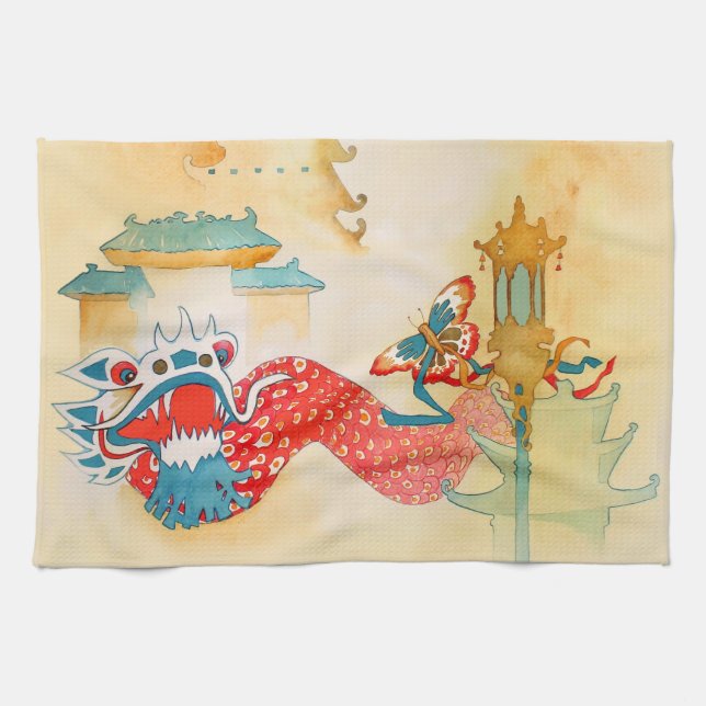 Serviette de thé de Chinatown San Francisco (Horizontal)