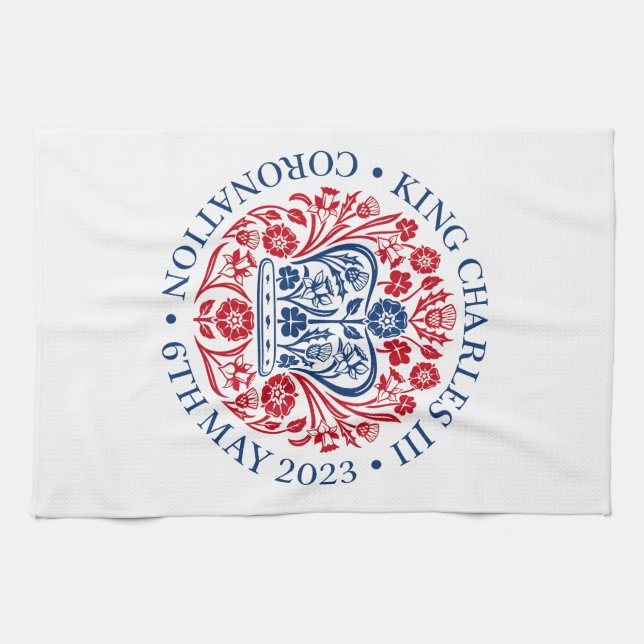 Serviette de thé de couronnement King Charles III (Horizontal)