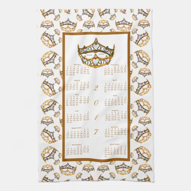 Serviette de thé de cuisine de diadème de couronne (Vertical)