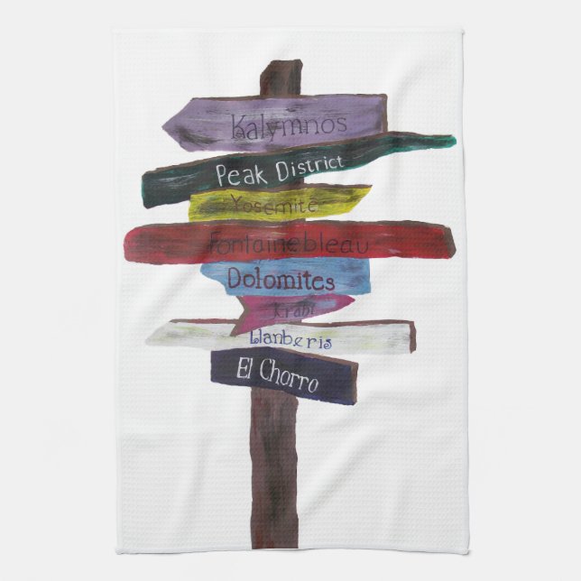 Serviette de thé de destinations d'escalade (Vertical)