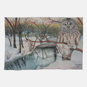 Serviette de thé de hibou