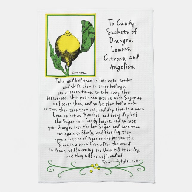 Serviette de thé décorative d'art de citron avec (Vertical)
