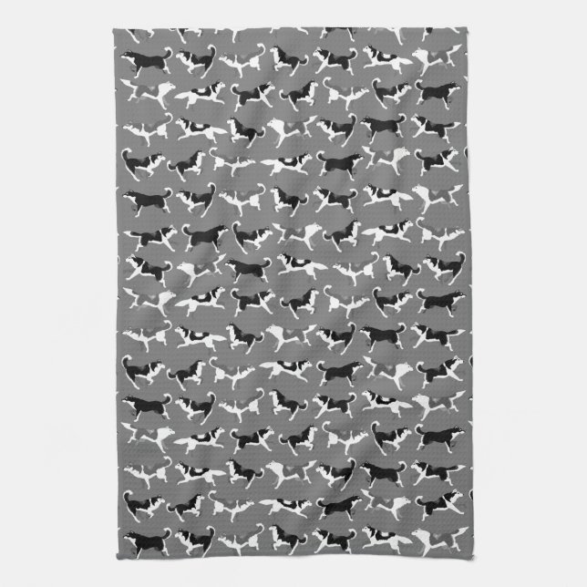 Serviette de thé enrouée de Malamute de serviette (Vertical)