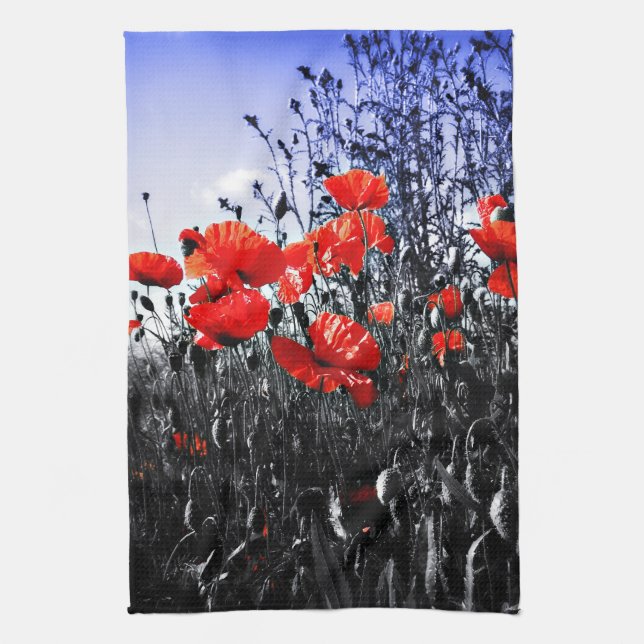 Serviette de thé florale de cuisine de fleur de (Vertical)