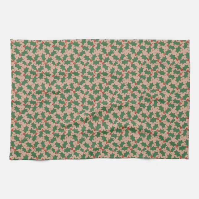 Serviette de thé Holly de Noël (Horizontal)