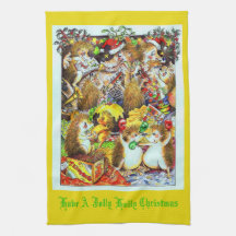 Serviette de thé Holly Jolly Christmas Hérisson
