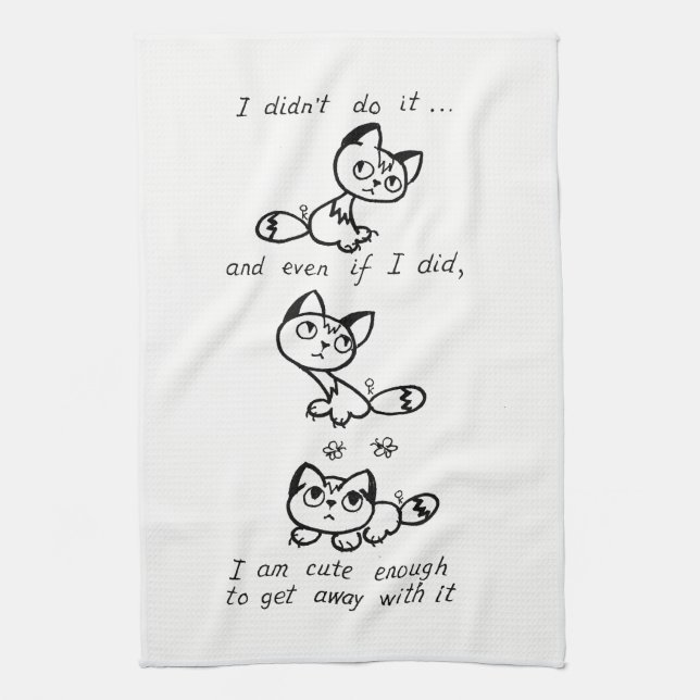 Serviette de thé mignonne de chat (Vertical)