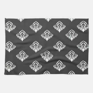 Serviette de thé monochromatique en Damas